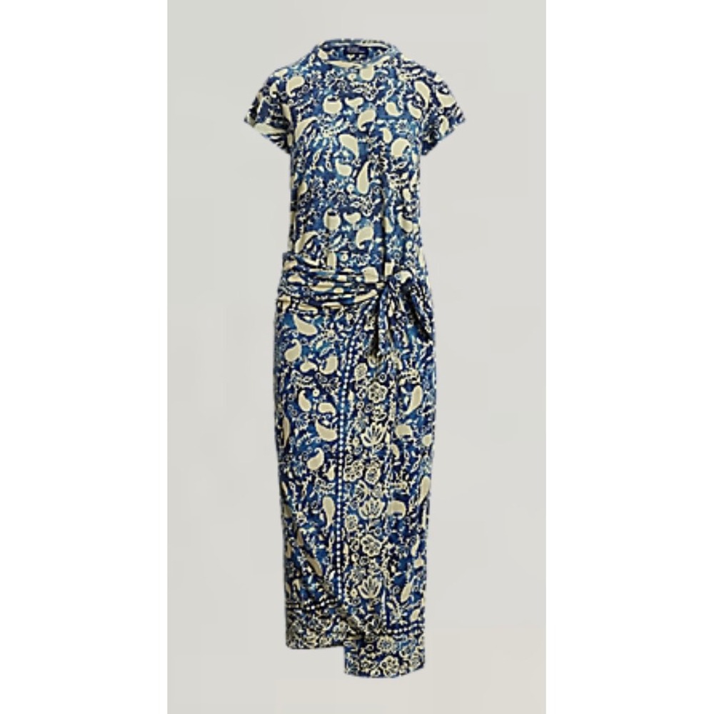 Polo by Ralph Lauren Blue and Cream Floral Maxi Dress